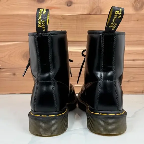 Dr Martens 1460 Glossy Leather Lace Up Boots Combat Moto Grunge Goth Women's 9 - Picture 3 of 14